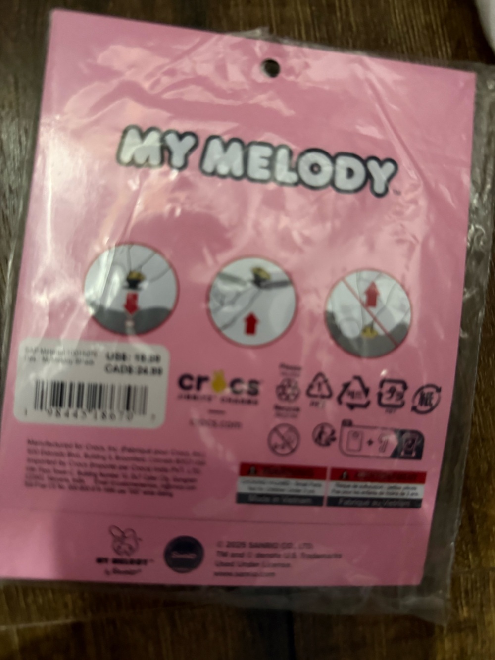My Melody - Pink & Yellow Kids Shoe Charms - Cute Cartoon Accessories - Picture 3 of 4